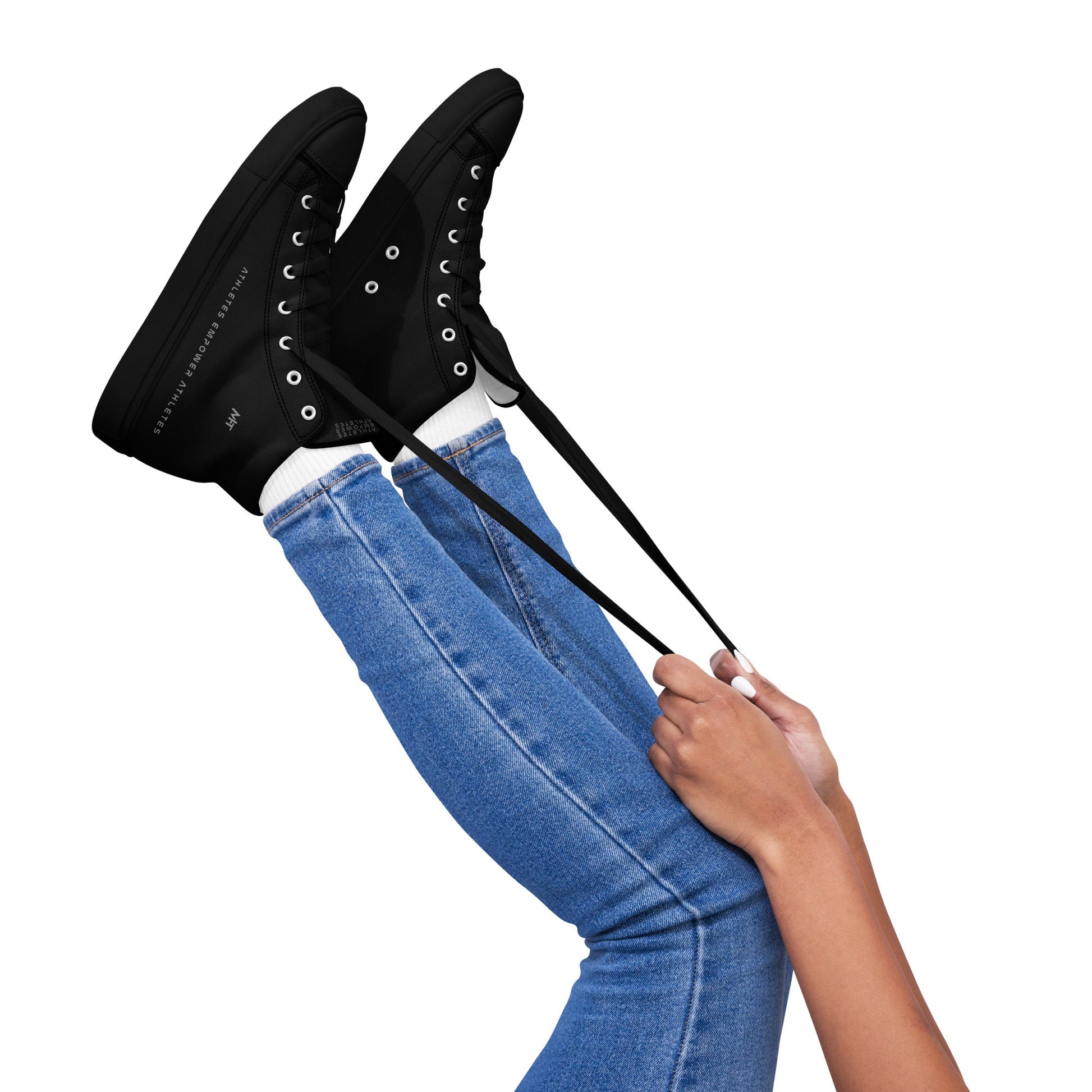 Athletes Empower Athletes - Women’s high top canvas shoes by DarkByteGear