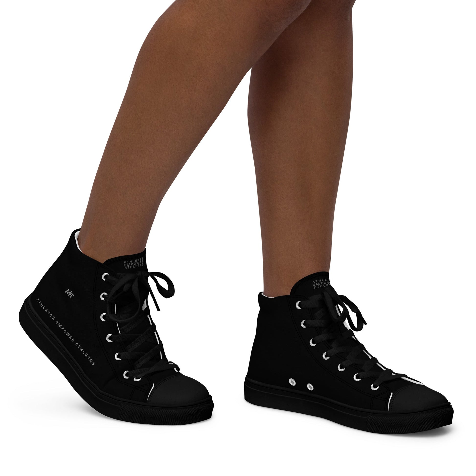 Athletes Empower Athletes - Women’s high top canvas shoes by DarkByteGear