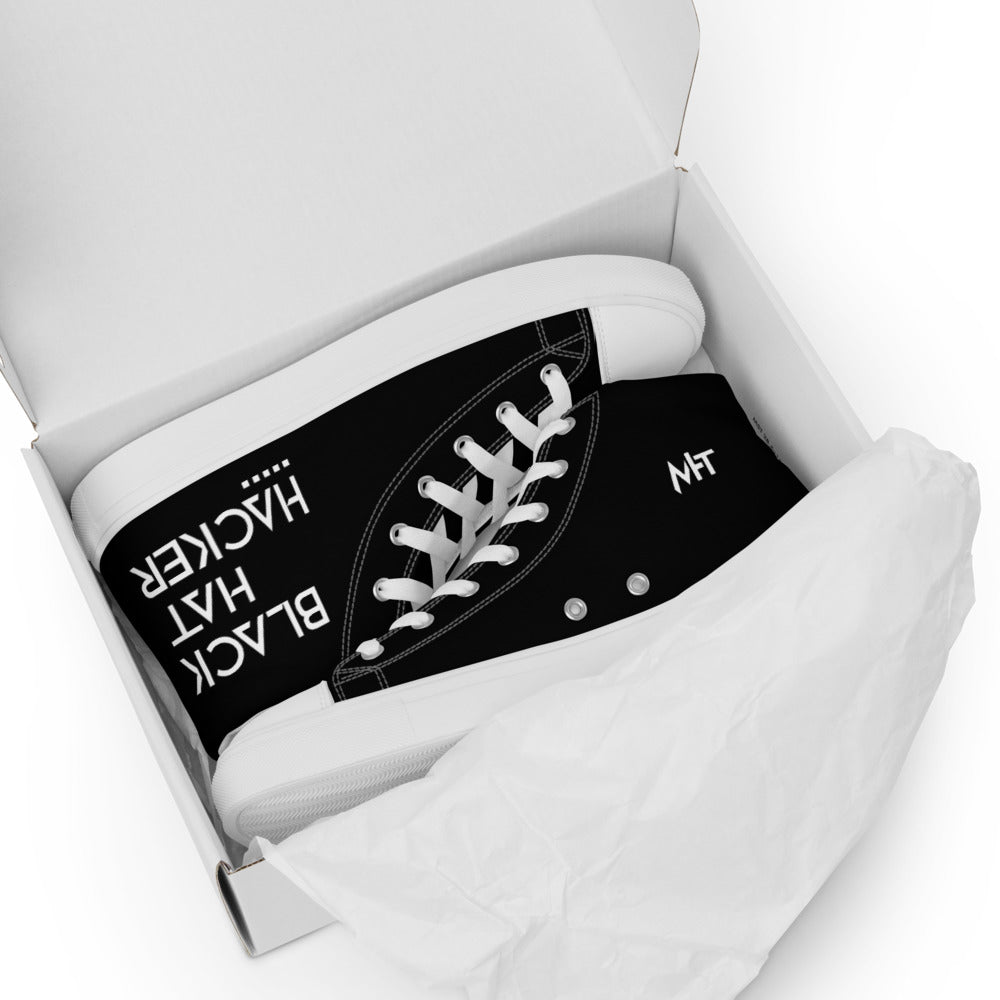 Black Hat Hacker v1 - Women’s high top canvas shoes by DarkByteGear