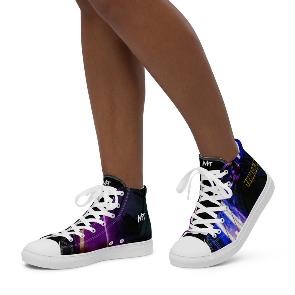 Tracer - Women’s high top canvas shoes by DarkByteGear