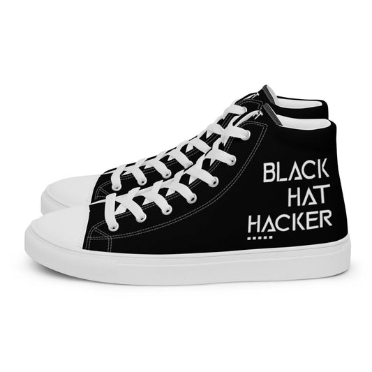 Black Hat Hacker v1 - Women’s high top canvas shoes by DarkByteGear