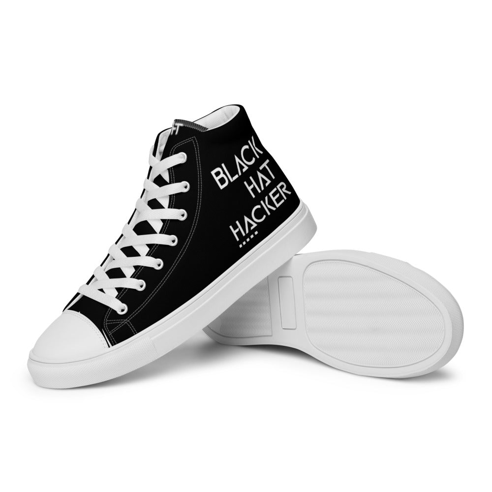 Black Hat Hacker v1 - Women’s high top canvas shoes by DarkByteGear