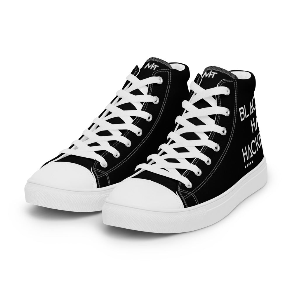 Black Hat Hacker v1 - Women’s high top canvas shoes by DarkByteGear